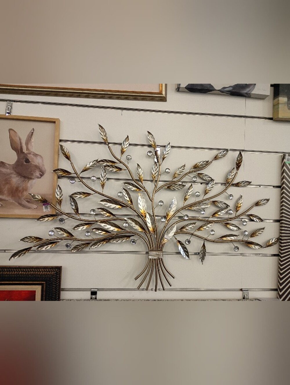 Belissa-Gold and Silver Metal Tree Wall Art ⁵Elegant Sprawling Leaf Sculpture.🎁